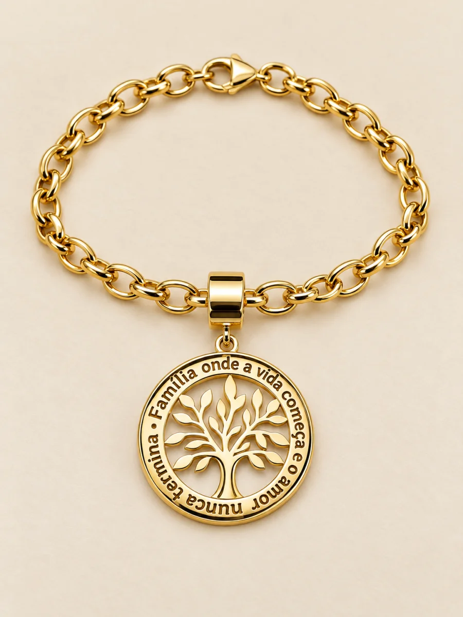 Pulseira árvore da vida em fundo bege